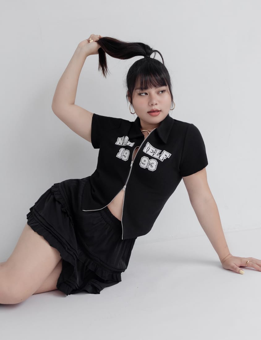 MUA! Ruffled Elastic Waist Plus Size MiniSkirt