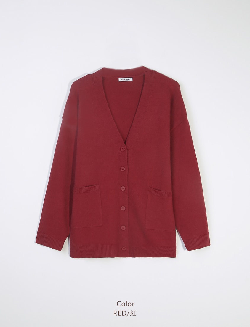 Classic V-Neck Multicolor Longline Plus Size Knit Cardigan