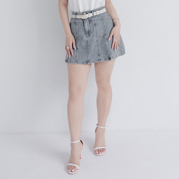 MUA! Sexy Stitching A-Line Plus Size Denim Skirt (with Shorts)