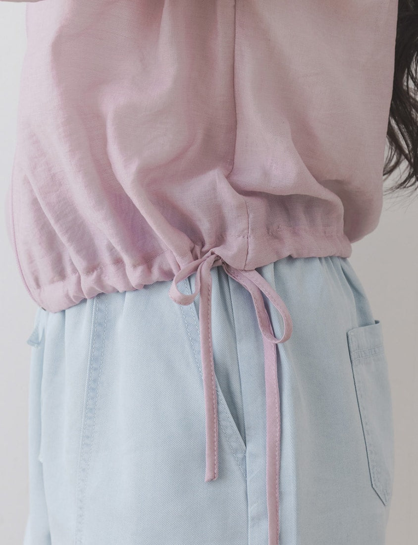 Semi-Sheer Drawstring Hem Hooded Plus Size Jacket