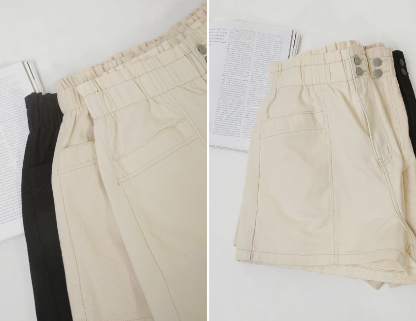 Playful Bubble Hem Twill Drawstring Plus Size Shorts