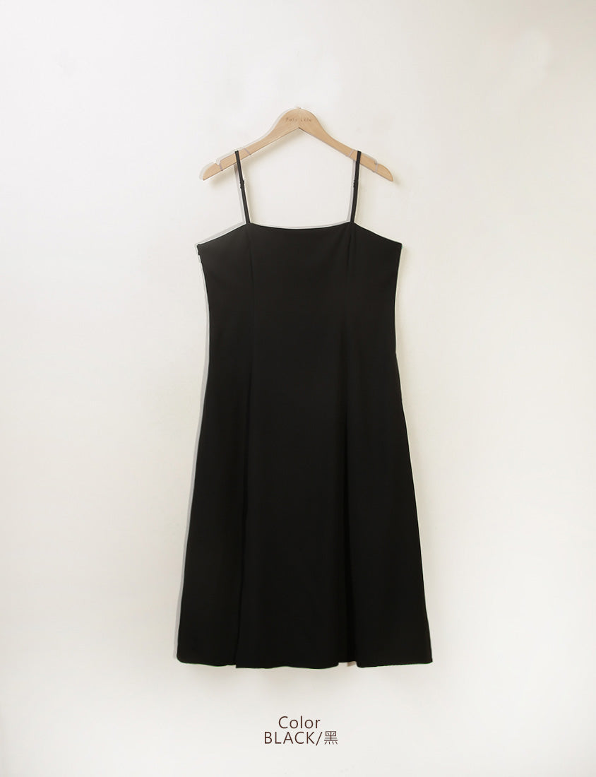 Wrinkle-Resistant Front Slit Adjustable Strap Plus Size Maxi Dress