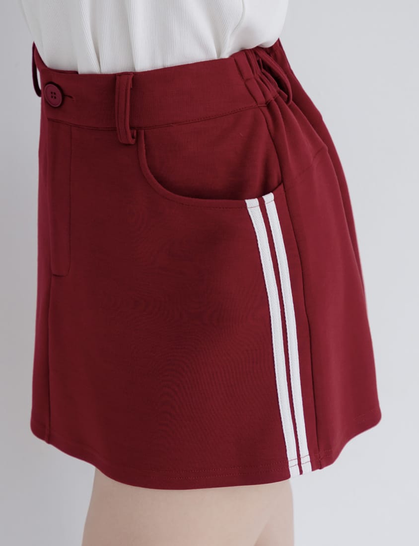 MUA! Space Cotton Back Elastic Plus Size Mini Skirt (With Pants)