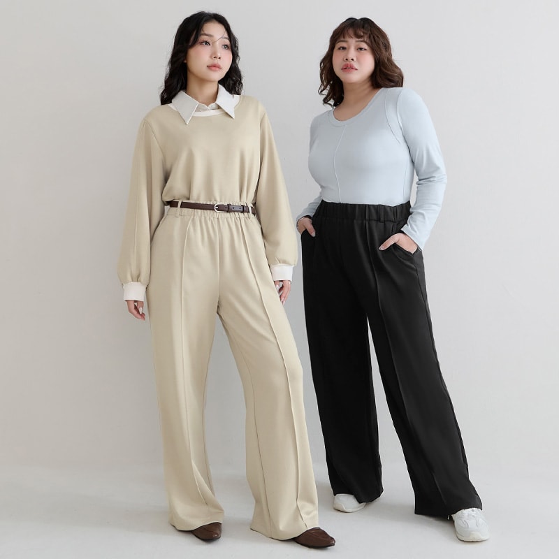 Slimming Cloud Cotton High Waist Plus Size Wide Leg Pants