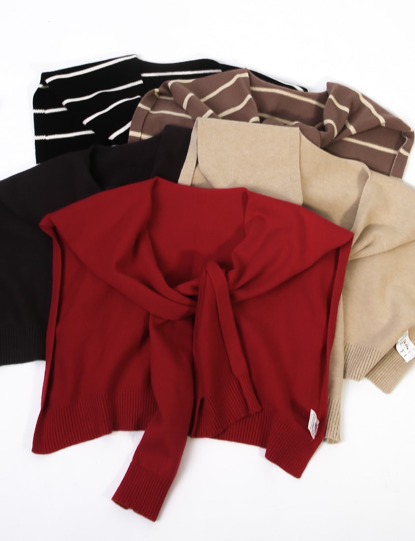 Versatile Multi-Color Knit Shawl