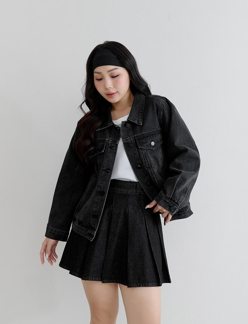 Casual Classic Denim Plus Size Long Sleeve Jacket