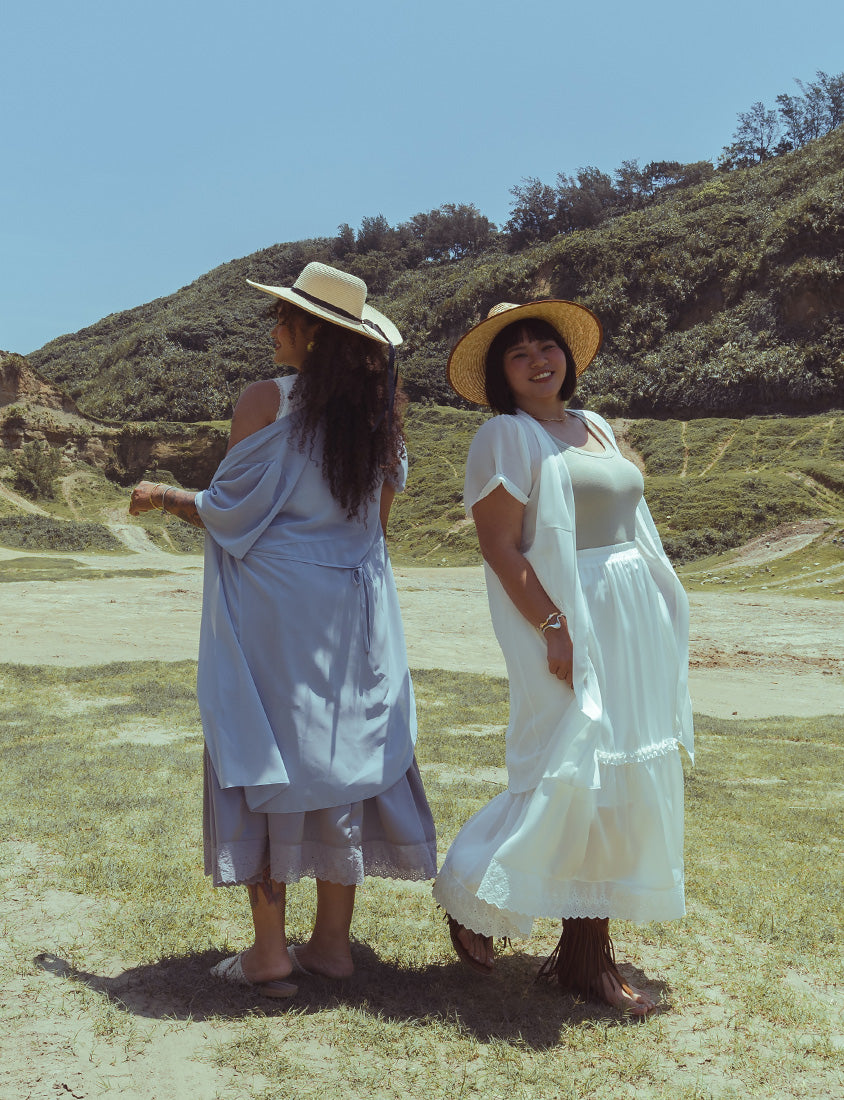 Sheer Vacation-Style Plus Size Long Cover-Ups (with Waist Tie)