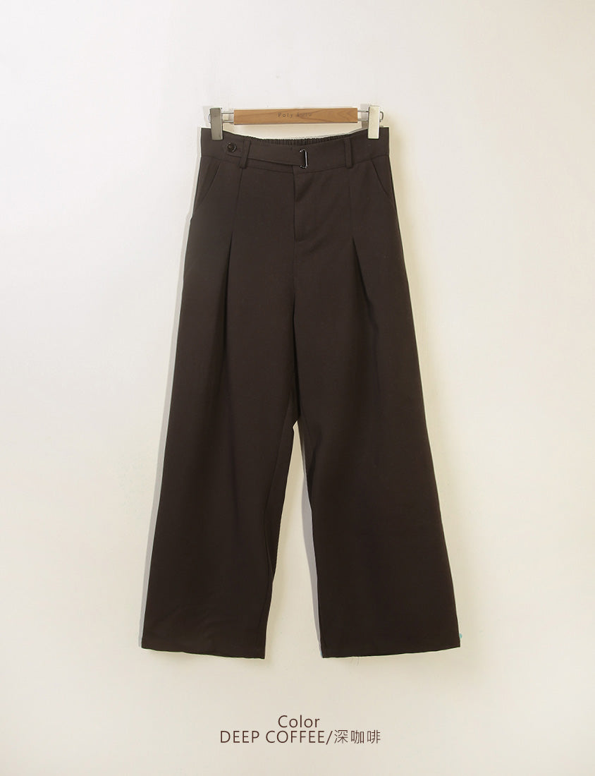 MISS. Cotton Linen Pleated Waist Plus Size Wide Leg Pants