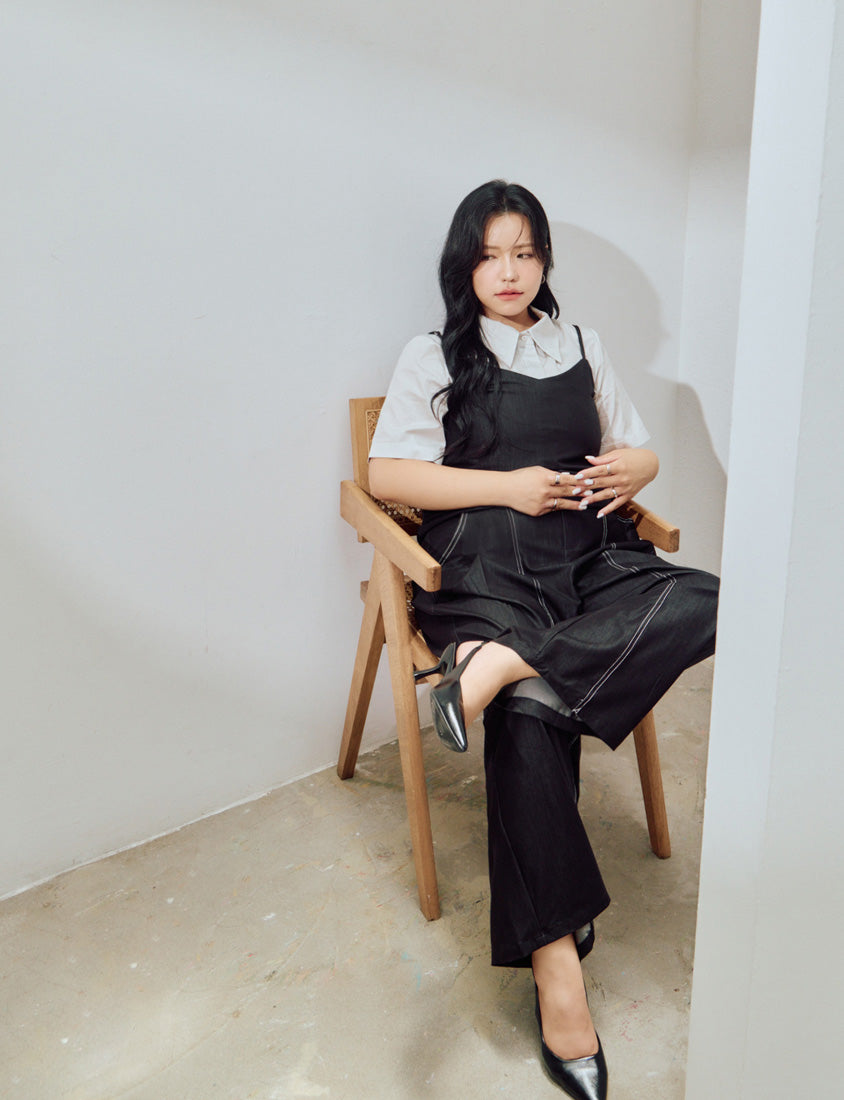MORE U COOL PRO+ Silky Denim-Look Plus Size Wide Leg Pants