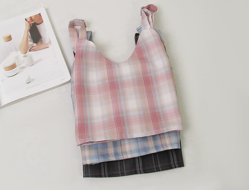 Korean Preppy Adjustable Plaid Plus Size Vest