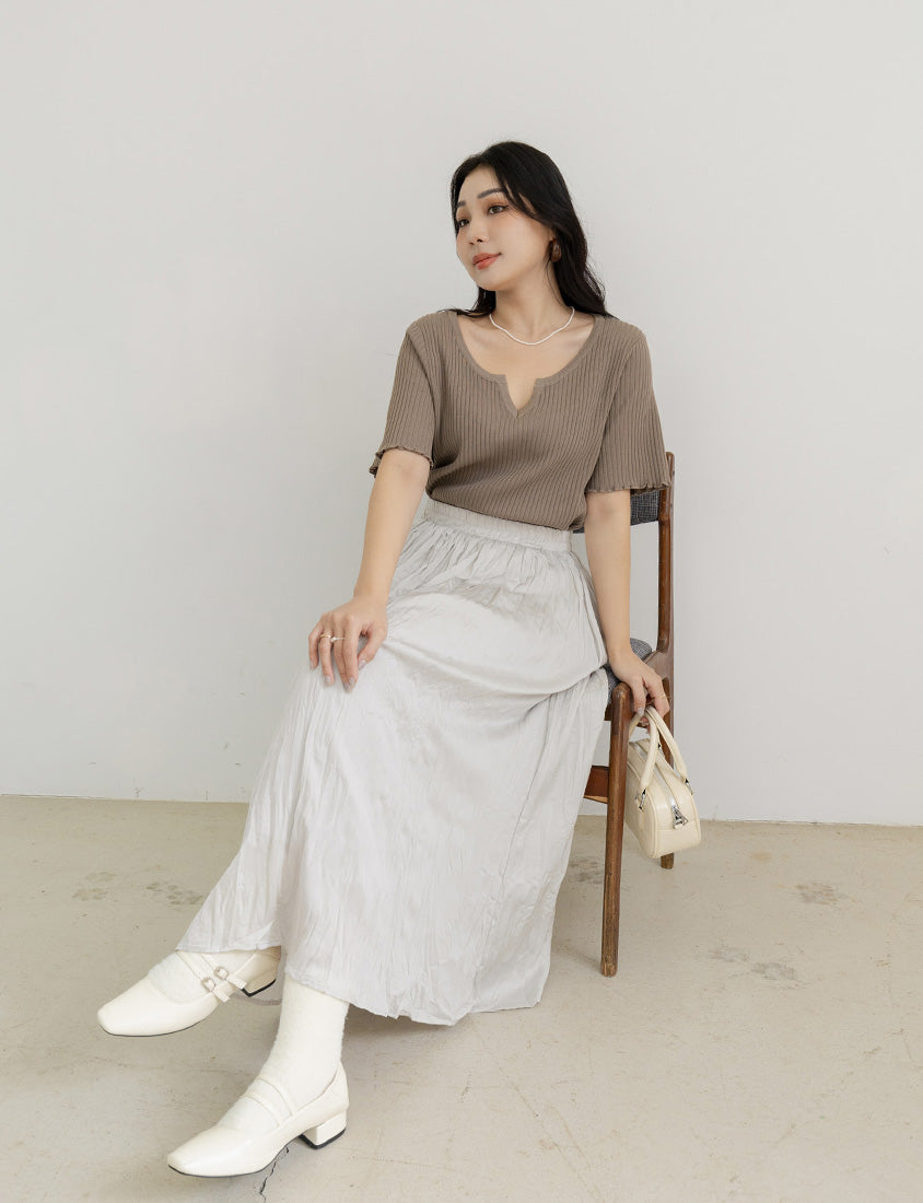 MISS. Essential Wavy Edge Plus Size Knit Top