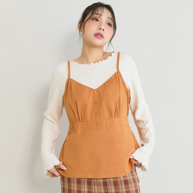 Lace V-Neck Adjustable Waist Plus Size Tank Top