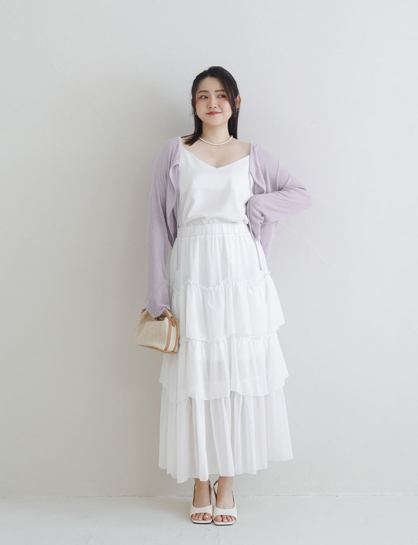 MISS. Lyocell Icy Silk Knit Plus Size Cropped Cardigan