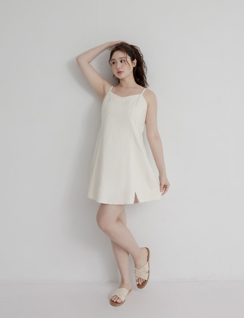 Sweetheart Neck Twill Cami Plus Size Mini Dress