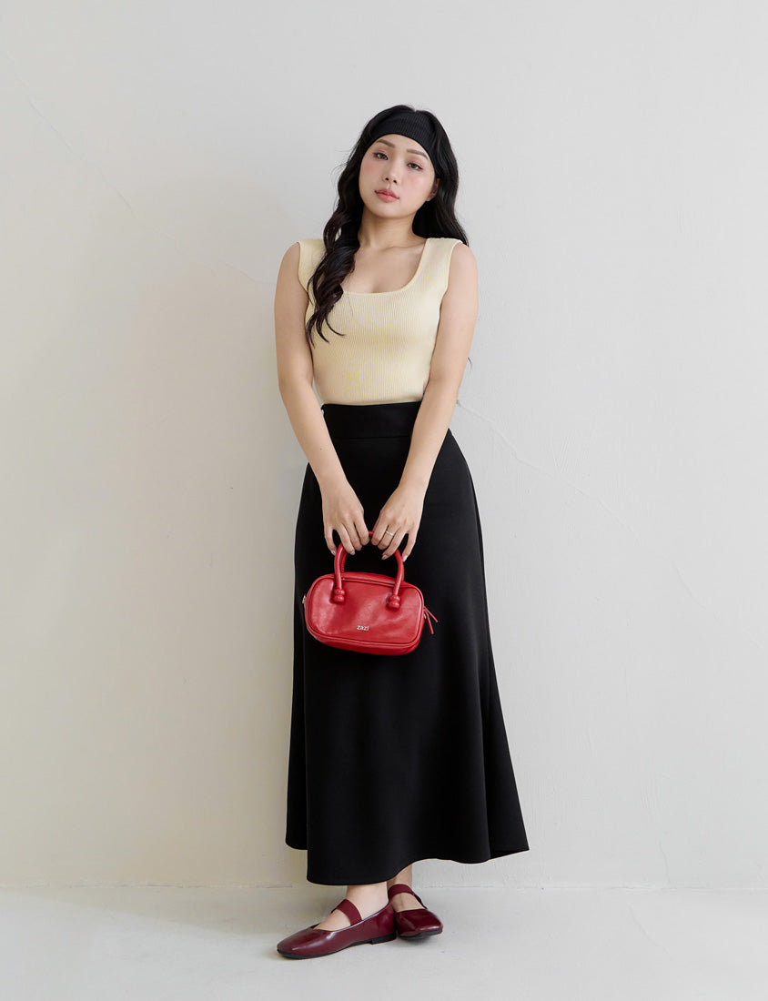 Square Neck Wide Straps Bra Bulges Support Knit Plus Size Tank Top