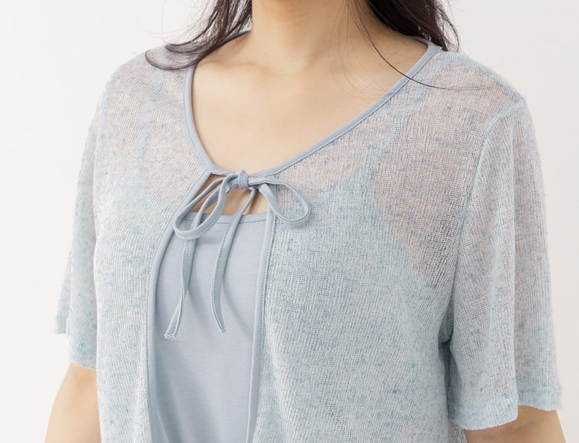 Two-Piece Snowflake Tie-Front Lightweight Plus Size Knit Top (With Vest)