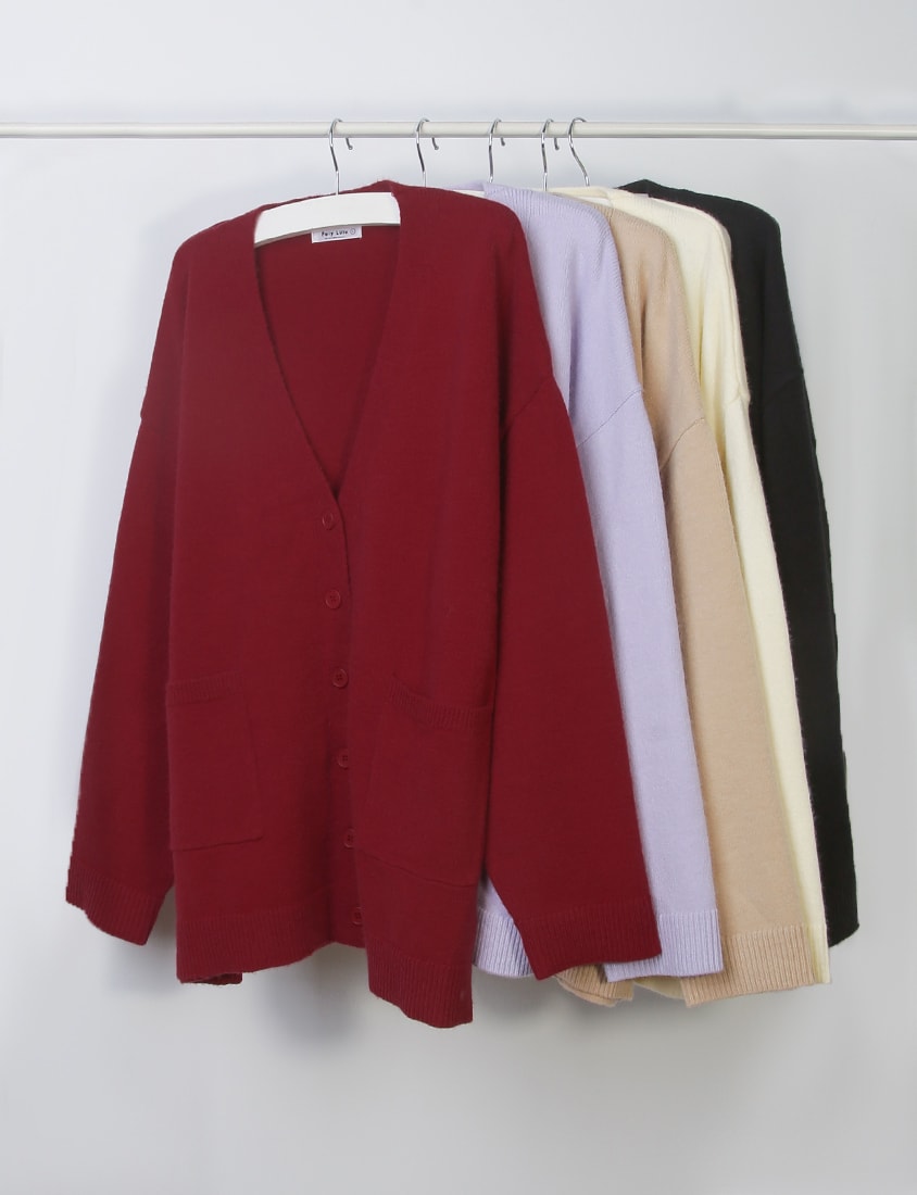 Classic V-Neck Multicolor Longline Plus Size Knit Cardigan