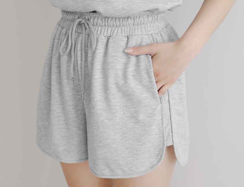 MISS. Casual Slit Drawstring Plus Size Shorts