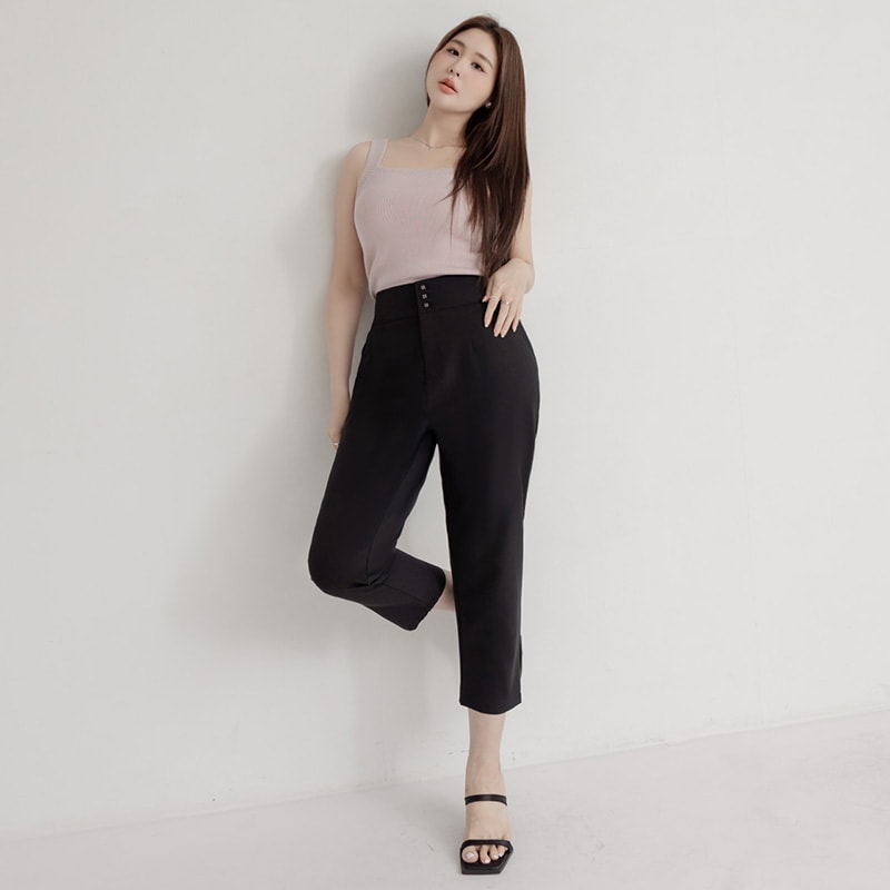 MISS. Standard Fit High Waist Plus Size Trousers