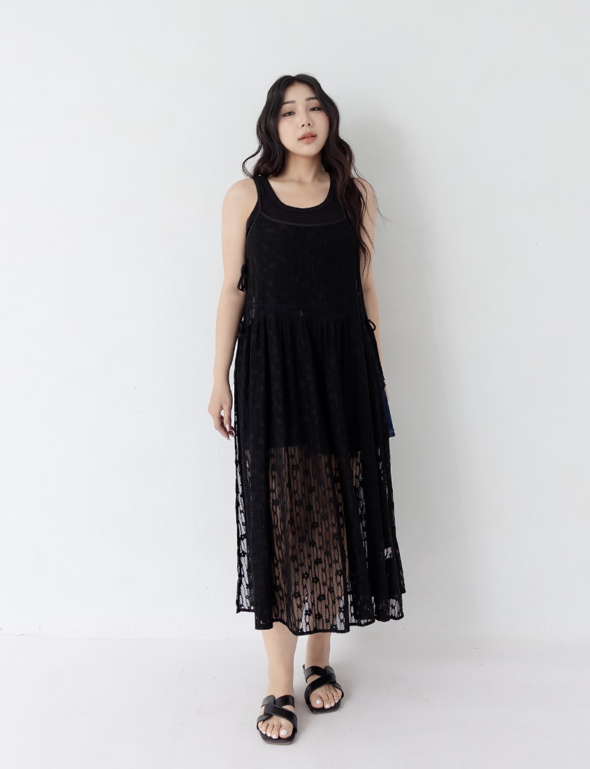 Adjustable Lace Side-Tie Plus Size Long Camisole Vest