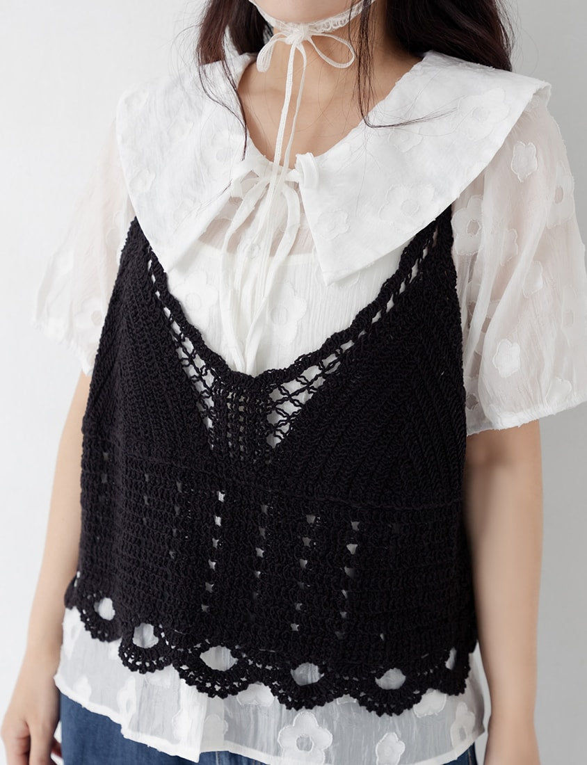 Versatile Crochet Knit Plus Size Vest