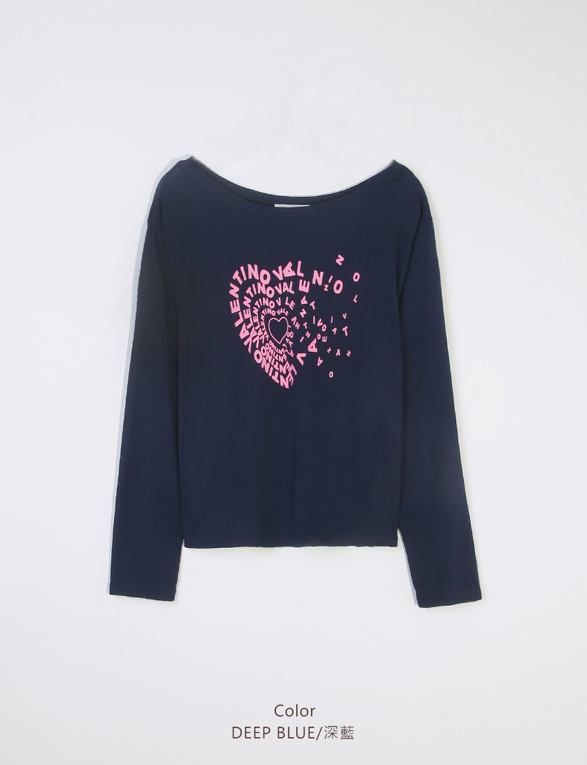 MUA! Chic Graphic Heart Lettering Plus Size Top