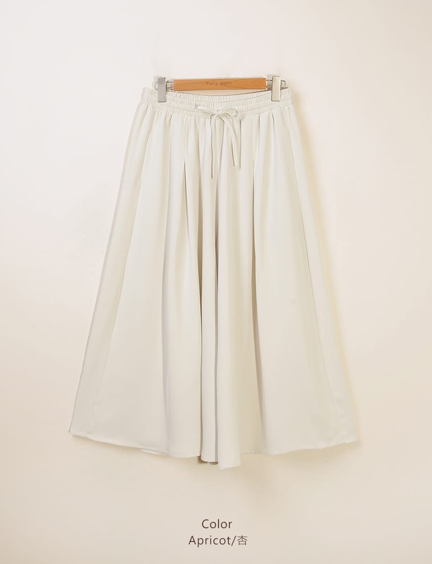 Korean Style Large Pleated Elastic Waist Tie Plus Size Wide Leg Pants