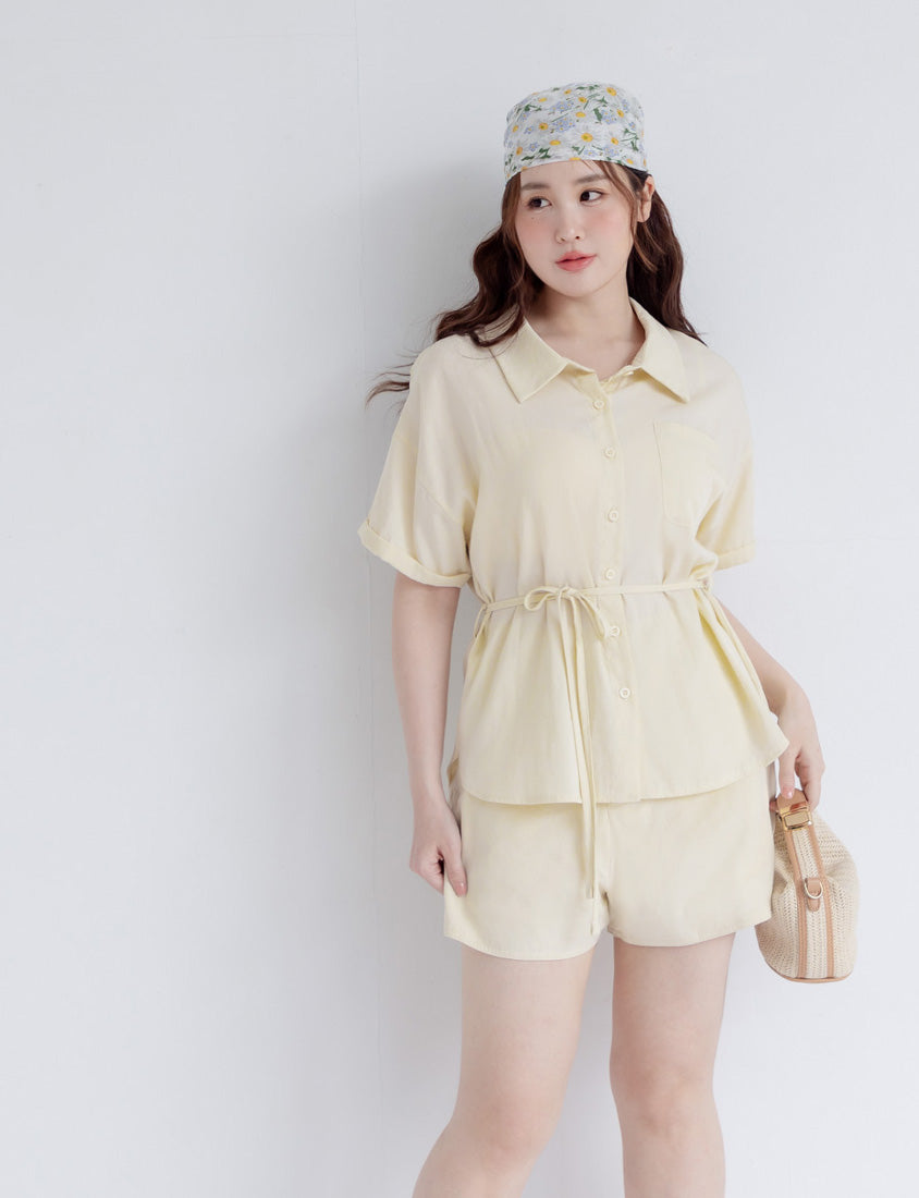 Airy Silky Linen Blend Shorts