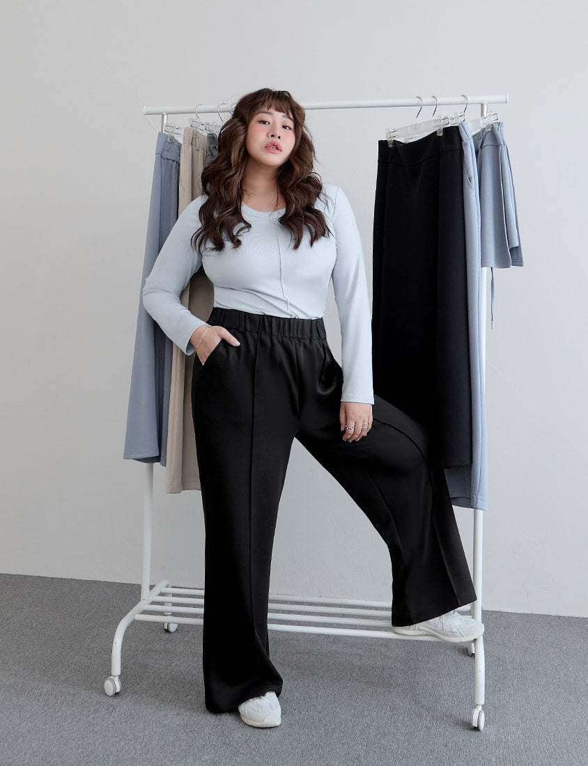 Slimming Cloud Cotton High Waist Plus Size Wide Leg Pants