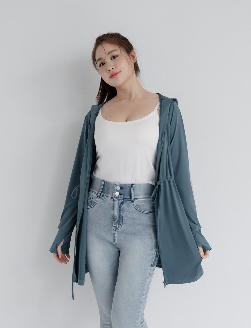 UV PRO+ Cooling Tech Sun Protection Plus Size Longline Jacket
