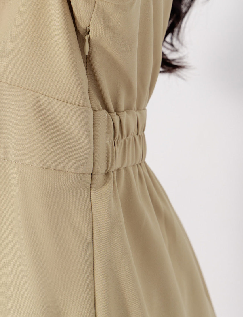 MISS. Slim Fit V-Neck Faux Button Plus Size Maxi Dress