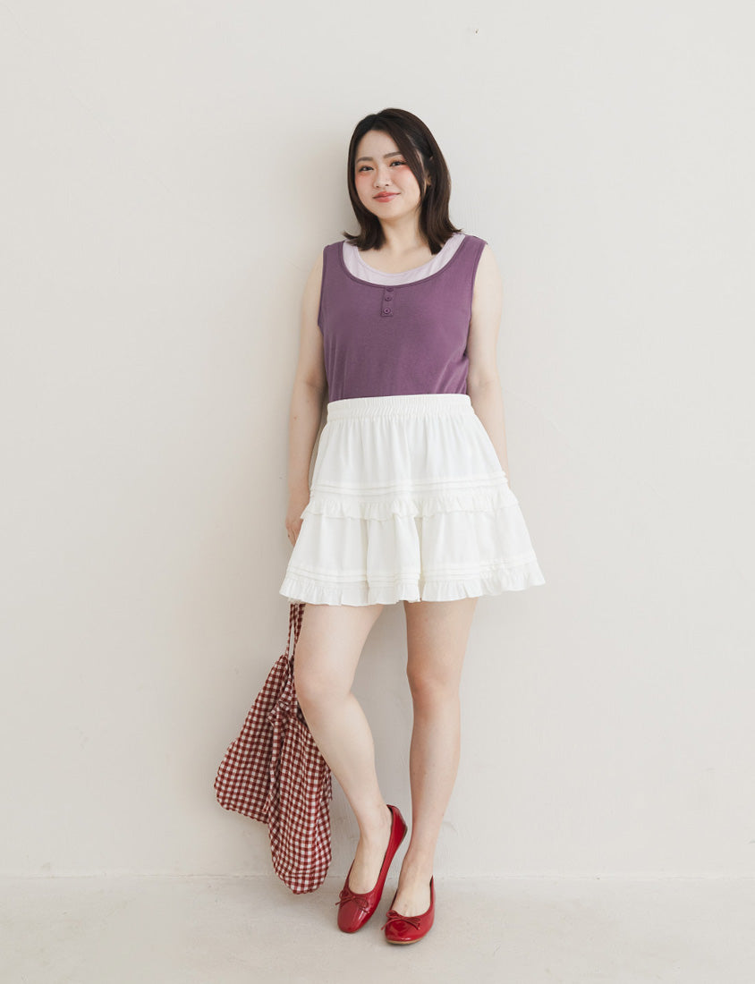Versatile Faux Two Piece Button Front Plus Size Vest