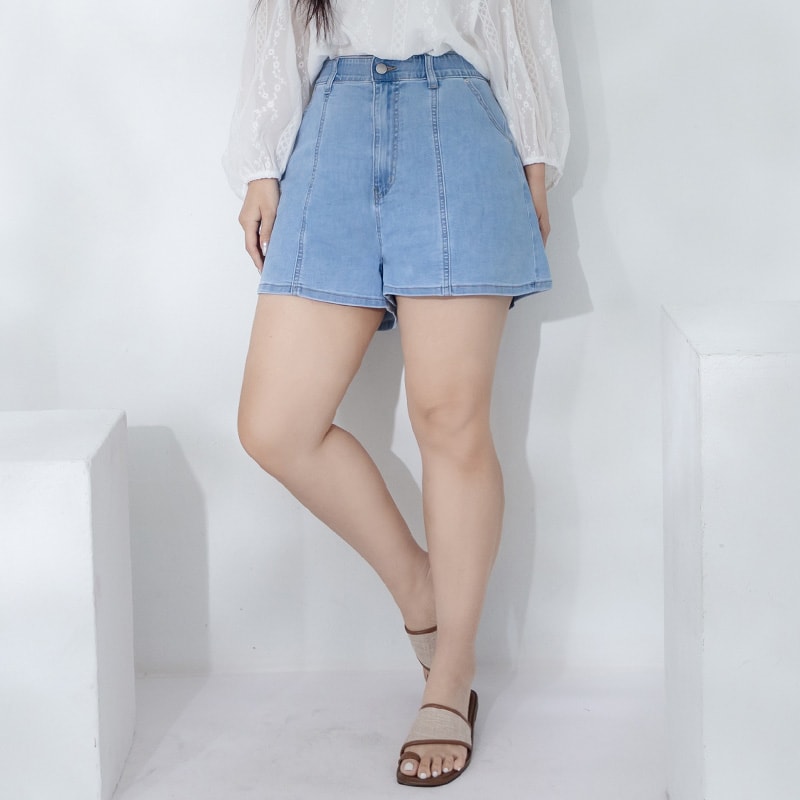 Cooling Tech A-Line Plus Size Denim Shorts