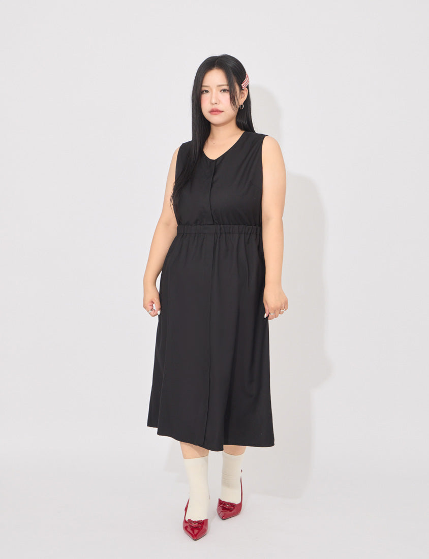 MORE U French-Style Back Cut-Out Plus Size Dress