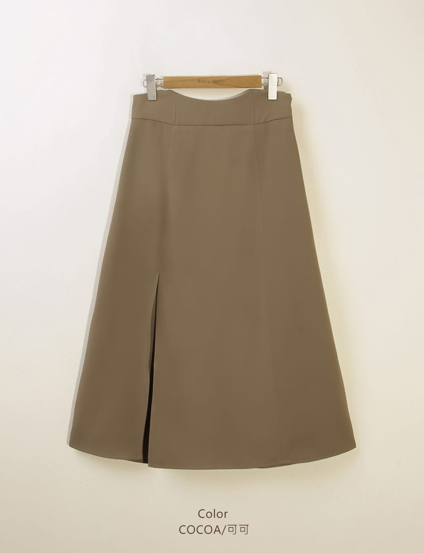 MISS.Ultra Waist-Sculpting Boned Back Elastic Front Slit Plus Size Maxi Skirt