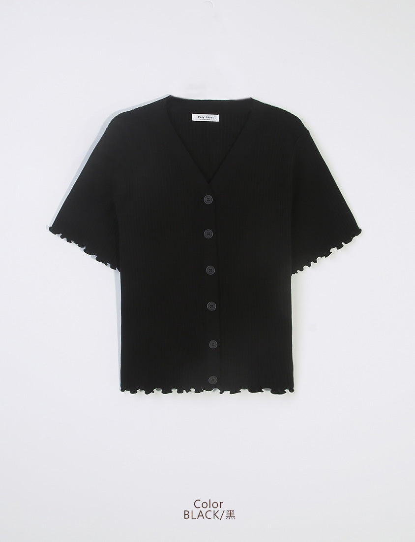 Cooling Lyocell Faux Button Plus Size Knit Top