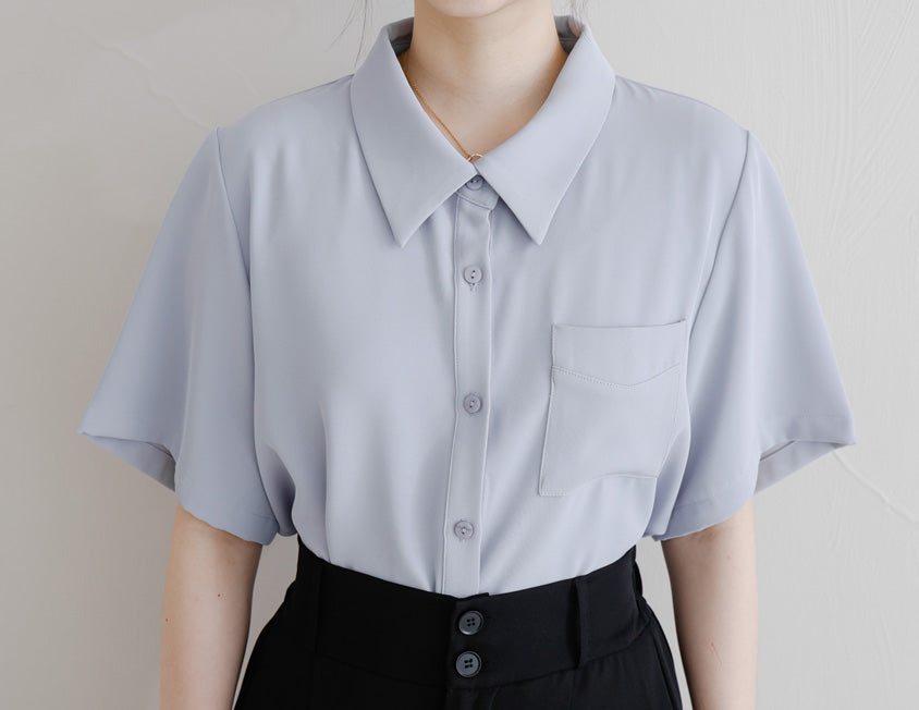 MISS. Silky Cool Morandi Colors Plus Size Shirt