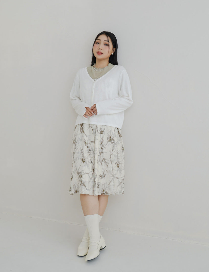 MISS. Sheer Wavy Edge Korean Style Plus Size Short Sleeve Top