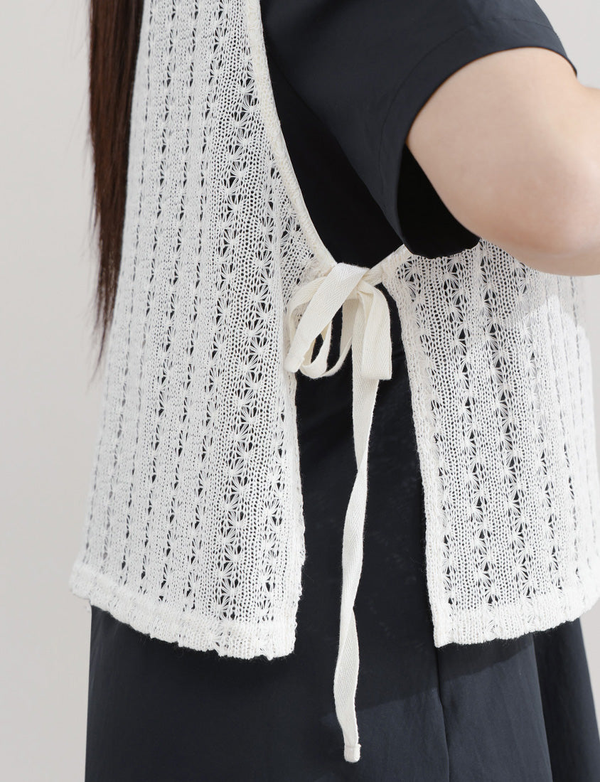 Layered Essential Crochet Tie Plus Size Vest
