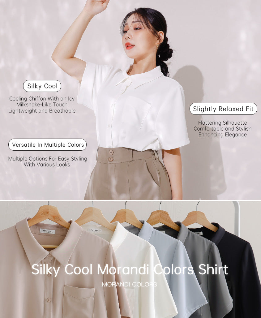 MISS. Silky Cool Morandi Colors Plus Size Shirt
