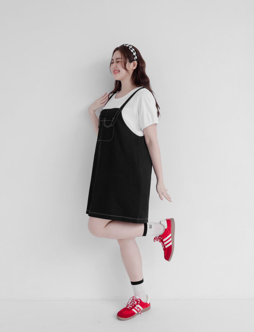 Classic Faux Two-Piece Strap Plus Size Dress