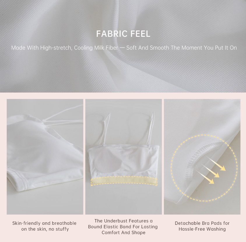 Pobra. Removable Padded Silky Milk Plus Size Bandeau BRATOP
