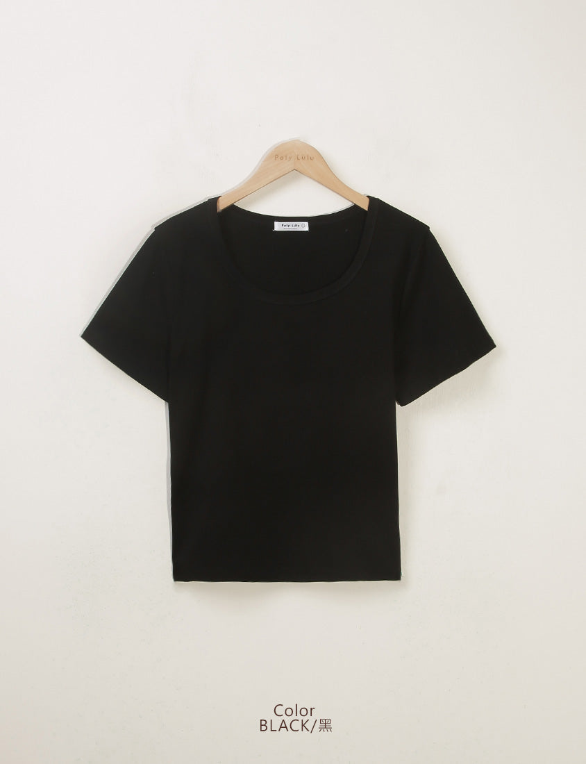 U-Neck Multicolor Plus Size Comfy Slim Tee