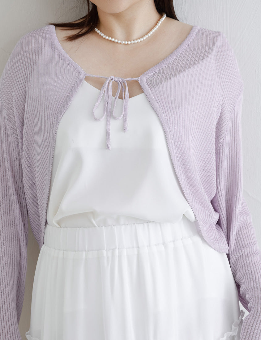 MISS. Lyocell Icy Silk Knit Plus Size Cropped Cardigan