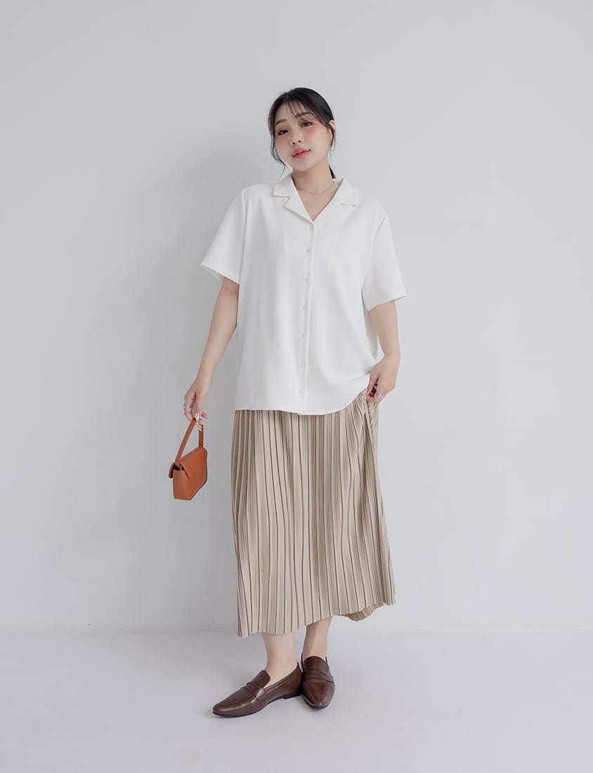 MISS. Silky Cool Oversize Cuban Collar Plus Size Shirt (Unisex)