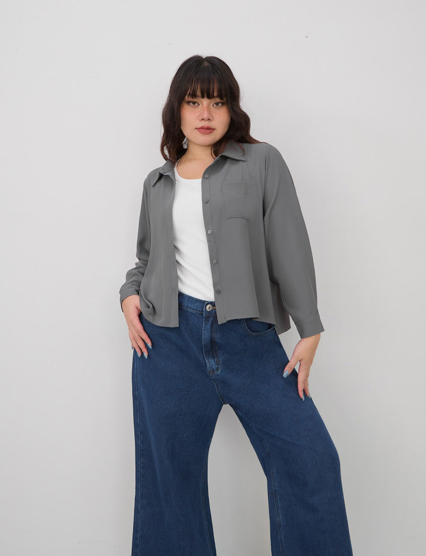 Versatile Wrinkle-Resistant Oversized Plus Size Long Sleeve Shirt (Unisex)