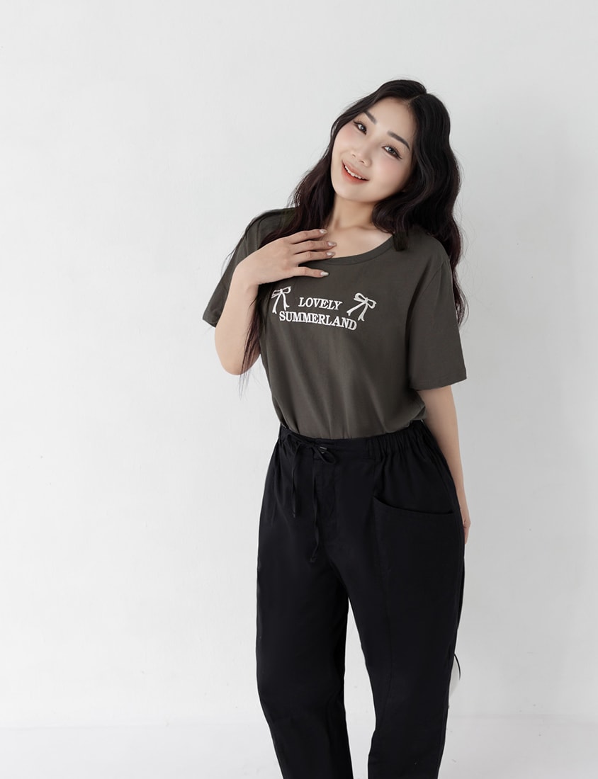 Utility Side-Tie Big Pocket Plus Size Boyfriend Pants