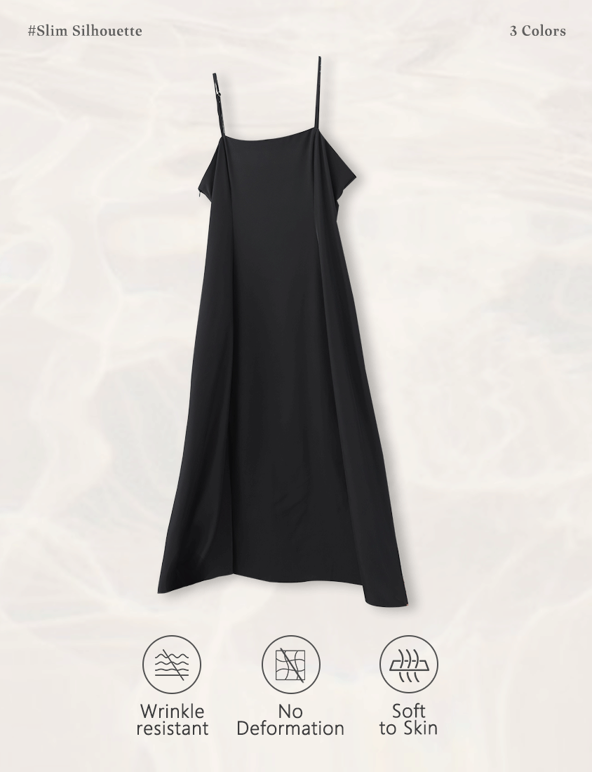 Wrinkle-Resistant Front Slit Adjustable Strap Plus Size Maxi Dress