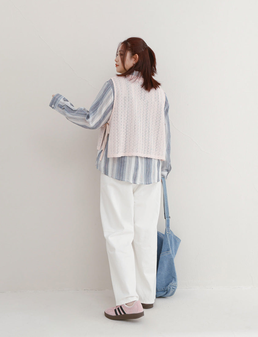 Layered Essential Crochet Tie Plus Size Vest