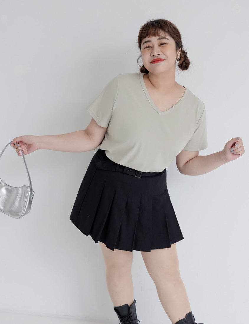 V-Neck Multicolor Plus Size Comfy Slim Tee